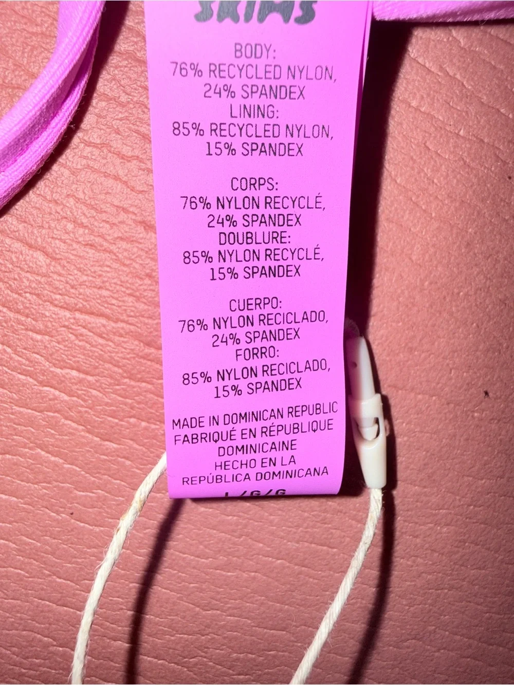 SKIMS Pink Triangle hot pink Bikini Top size large
